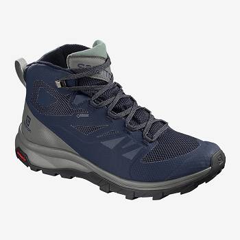 Salomon OUTline MID GTX - Tmavomodre Turistické Topánky Panske, SALO036